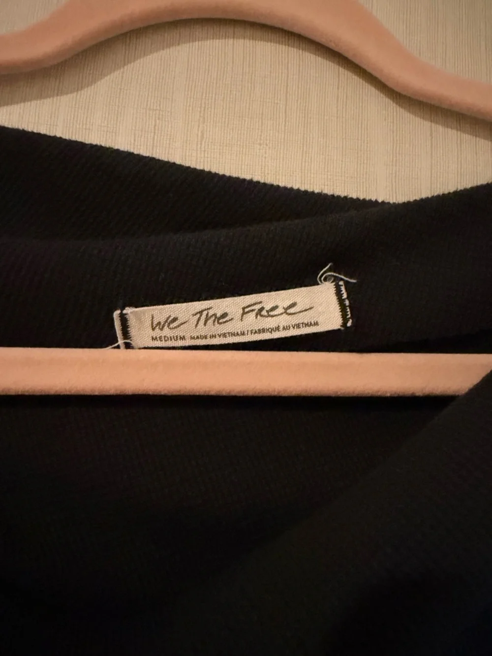 Free People Fuji Thermal‎ Off-Shoulder Black Waffle Knit Top Medium
